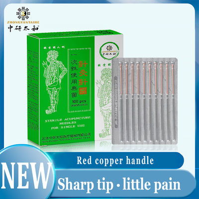 aghi eliminabili Ring Handle di rame rosso di agopuntura di 100pcs Zhongyan Taihe