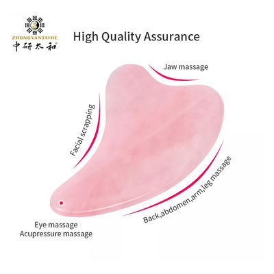 Il cuore ha modellato lo strumento di raschio Rose Quartz Pink Jade Stone di massaggio