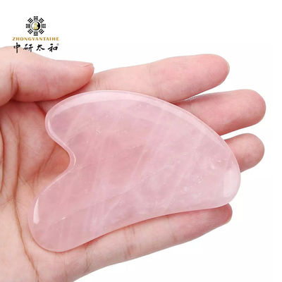 Il cuore ha modellato lo strumento di raschio Rose Quartz Pink Jade Stone di massaggio