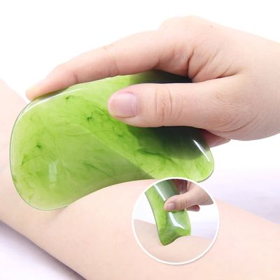 Piastra di giada verde di raschiatura Guasha tabellone naturale strumento massaggiatore tradizionale