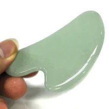 Piastra di giada verde di raschiatura Guasha tabellone naturale strumento massaggiatore tradizionale
